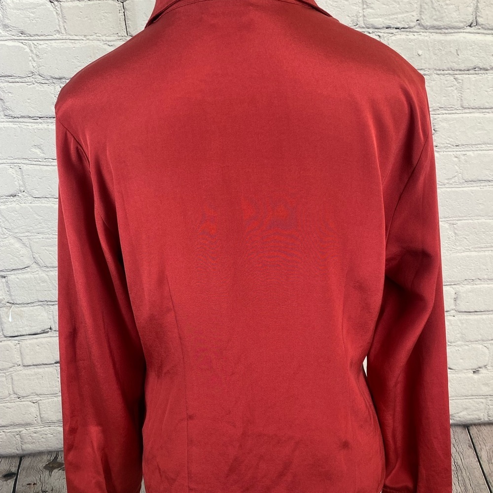 Talbots Button Down Silk Blouse Euc - image 6